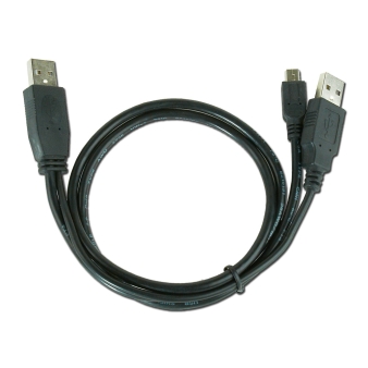Dual USB A to Mini-USB cable, 0.9 m