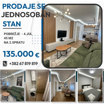 Jednosoban stan, 45m2, Pobrežje, Podgorica, Prodaja