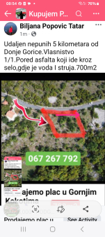 Plac, 700m2, Gornji Kokoti, Prodaja 