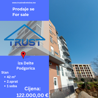 Jednosoban stan, 42m2, Podgorica, Prodaja