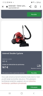 Prodajem usisivac double cyclone