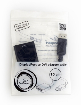 Display port male to DVI female adapter, black