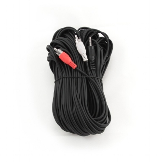 3.5 mm stereo to RCA plug cable, 20 m