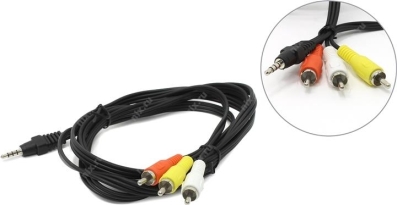 3.5 mm 4-pin to RCA audio-video cable, 2 m