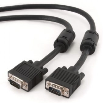 Premium dual-shielded VGA cable with ferrite cores, 5 m, black