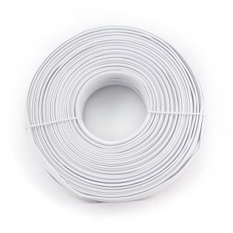 Flat telephone cable stranded wire, bunt 100m, white, 4 wires