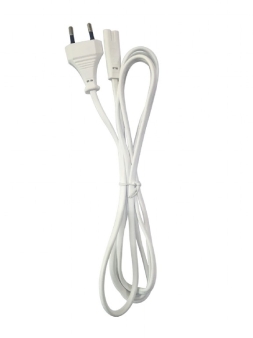 Power cord (C7), VDE approved, 1.8 m, white
