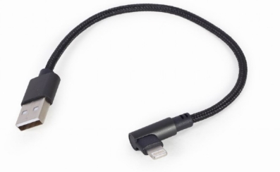 Ugaoni 8-pinski USB kabl za punjenje i prenos podataka, 0,2 m, crni