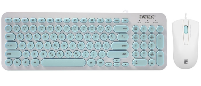 Tastatura i miš set, tirkiz plava, Everest KM-01K