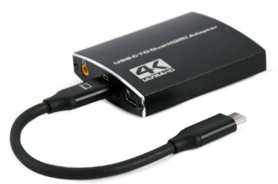 USB-C na DUAL HDMI adapter, 4K 60Hz, black