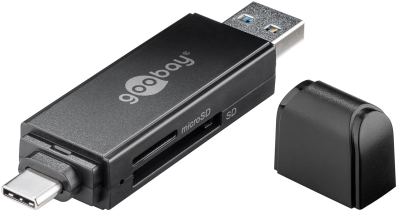 USB 3.0, USB-C™ 2in1 čitač kartica, Goobay