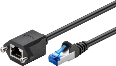 CAT 6A produžni mrežni kabl, S/FTP (PiMF), 1m, black, Goobay