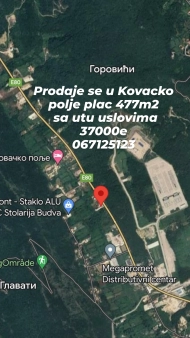 Za prodaju zemljiste ,477m2 Kovacko polje, Kotor