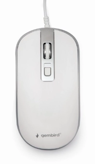 Optički miš 800-1200Dpi 4-button 99mm white/silver USB, Gembird