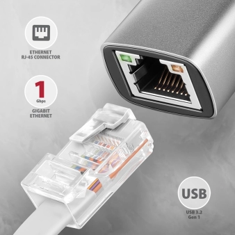 USB-A i USB-C to Gigabit Ethernet adapter, Axagon