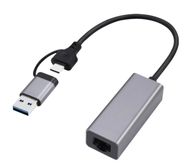 USB 3.1 + type-C Gigabit mrežni adapter, siva