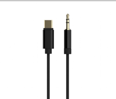 USB tip-C na stereo 3,5 mm AUX kabl, 1,5 m, crni