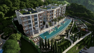 Prodaja kompleksa u izgradnji sa bazenom i panoramskim pogledom u Markovićima, Budva - 3600m²