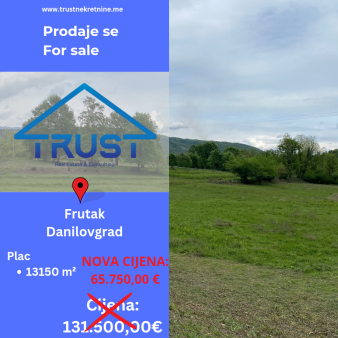 Plac 13150m2, Frutak, Danilovgrad, Prodaja