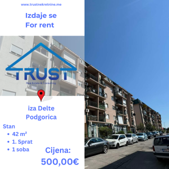 Izdaje se jednosoban namješten stan površine 42 m2!