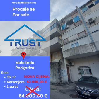 Garsonjera 35m2, Malo brdo, Podgorica, Prodaja