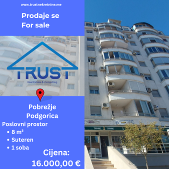 Poslovni prostor, 8 m2, Pobrežje, Podgorica, Prodaja