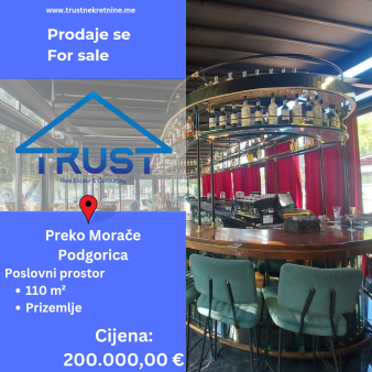 Poslovni prostor, 110 m2, Preko Morače, Podgorica, Prodaja