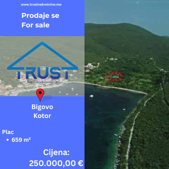 Plac, 659 m2, Bigovo, Kotor, Prodaja