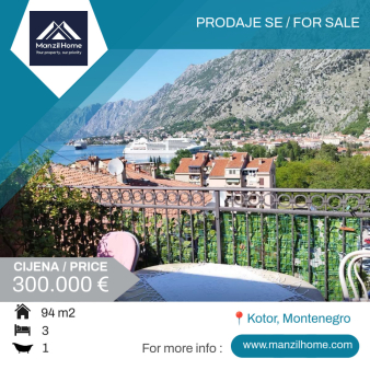 Trosoban stan, 94m2, Kotor, Prodaja