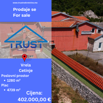 Prodaje se poslovni prostor površine 1280 m2 na placu od 4739 m2!