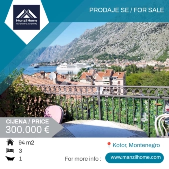 Trosoban stan, 94m2, Kotor, Prodaja