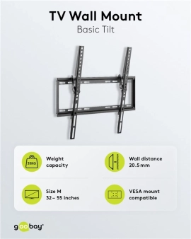 Zidni nosač za TV Basic TILT (M), od 32 do 55 inča, do 35 kg