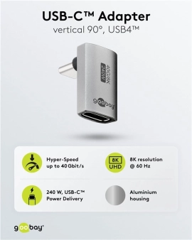 USB-C™ adapter vertikalni 90° duži, USB4™