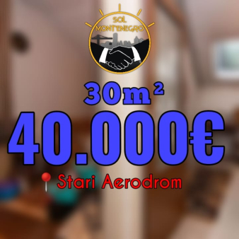 Garsonjera, 30m2, Stari aerodrom, Podgorica, Prodaja