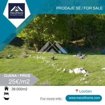 Prodaje se zemljište 38 000m2 - Lovćen