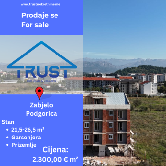 Garsonjere u izgradnji, 21,56-26,47 m2, Zabjelo, Podgorica, Prodaja