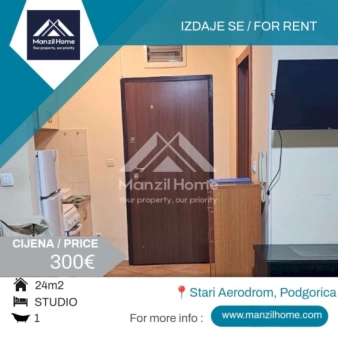 Studio apartman, 24m2, Stari aerodrom, Izdavanje