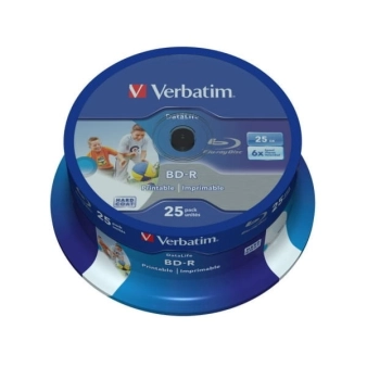 VERBATIM BD-R BLU-RAY 25GB 6X WIDE PRINTABLE 1/25