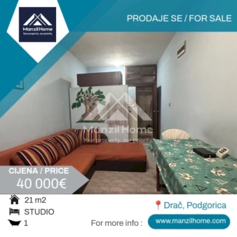 Studio apartman, 21m2, Drač, Prodaja