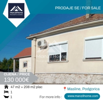 Kuća, 47m2, plac 208m2, Masline, Prodaja