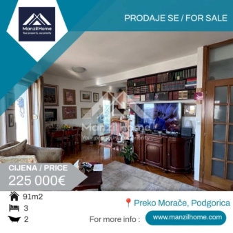 Trosoban duplex, 91m2, Preko Morače, Prodaja