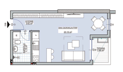 Garsonjera, 33 m2, Bar, Prodaja