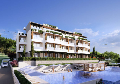 Studio apartman 33.04m2+40m2 gratis terase u novom stambenom kompleksu sa bazenom-Kumbor,Herceg Novi