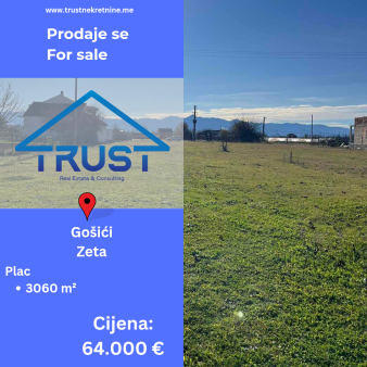 Plac, 3060 m2, Zeta, Prodaja 