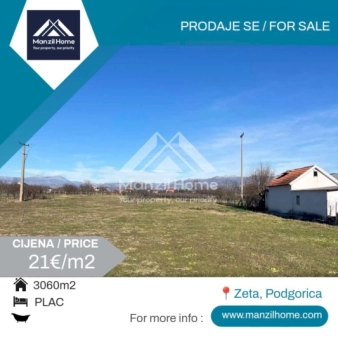 Plac, 3060m2, Zeta, Prodaja