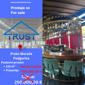 Poslovni prostor, 110 m2, Preko Morače, Podgorica, Prodaja