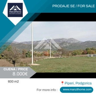 Plac, 600m2, Piperi, Prodaja