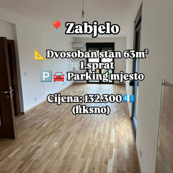 Dvosoban stan, 63m2, Zabjelo, Podgorica, Prodaja