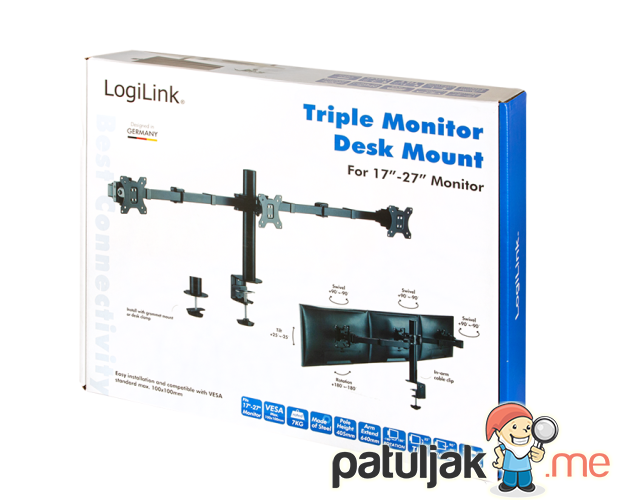 Držač za tri monitora, LogiLink