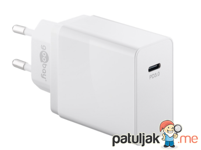 USB-C adapter za brzo punjenje telefona 25W, white, Goobay